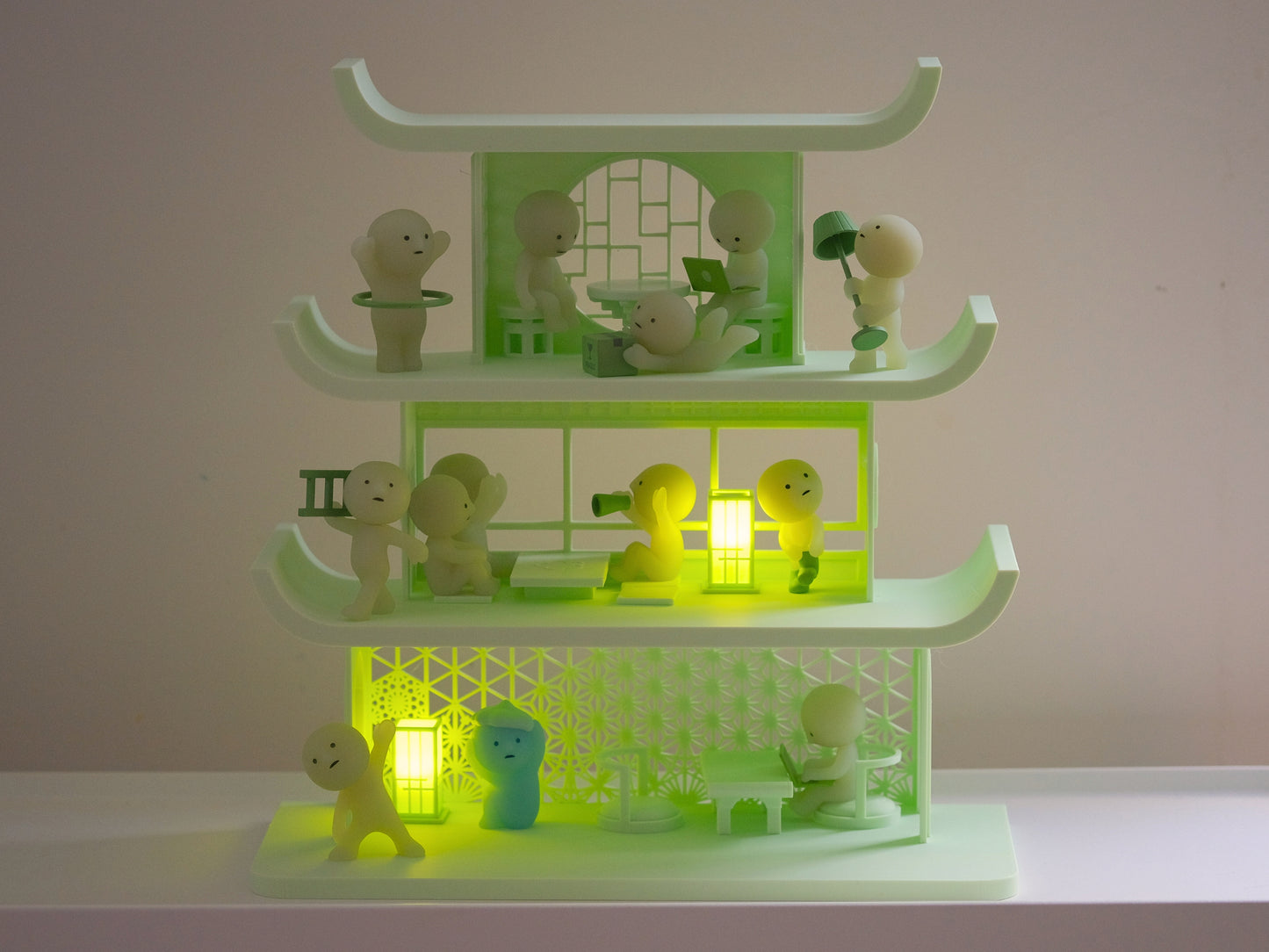 Japanese Smiski Temple Display Shelf