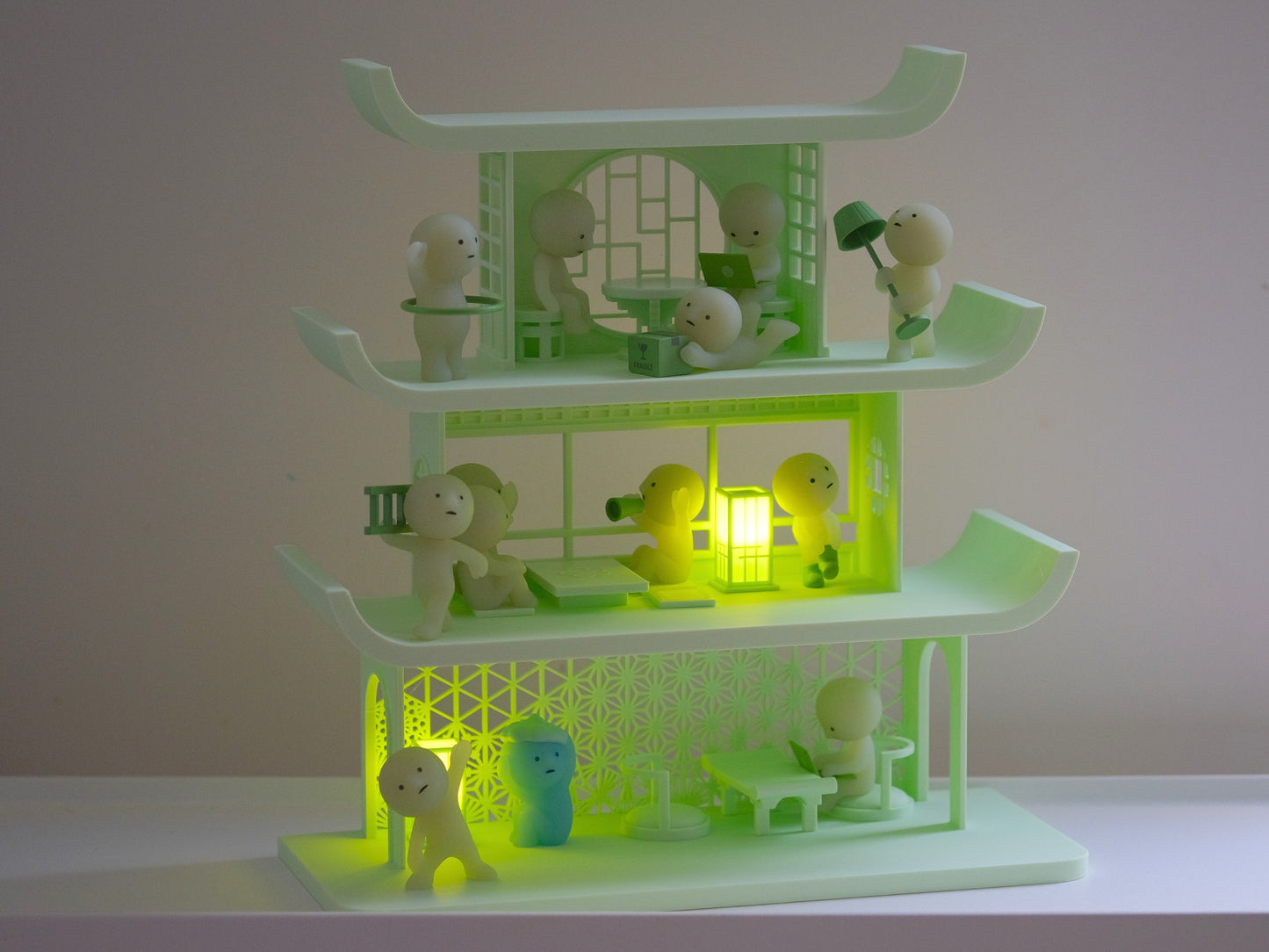 Japanese Smiski Temple Display Shelf