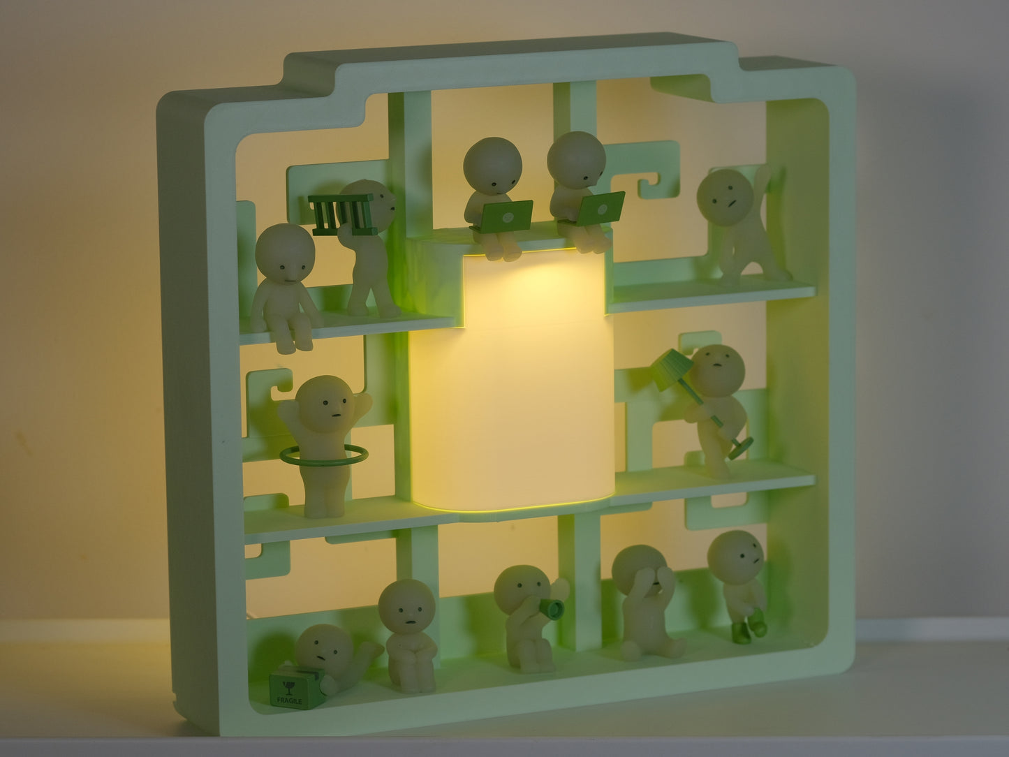Chinese Smiski Lamp Display Shelf V1  - Green