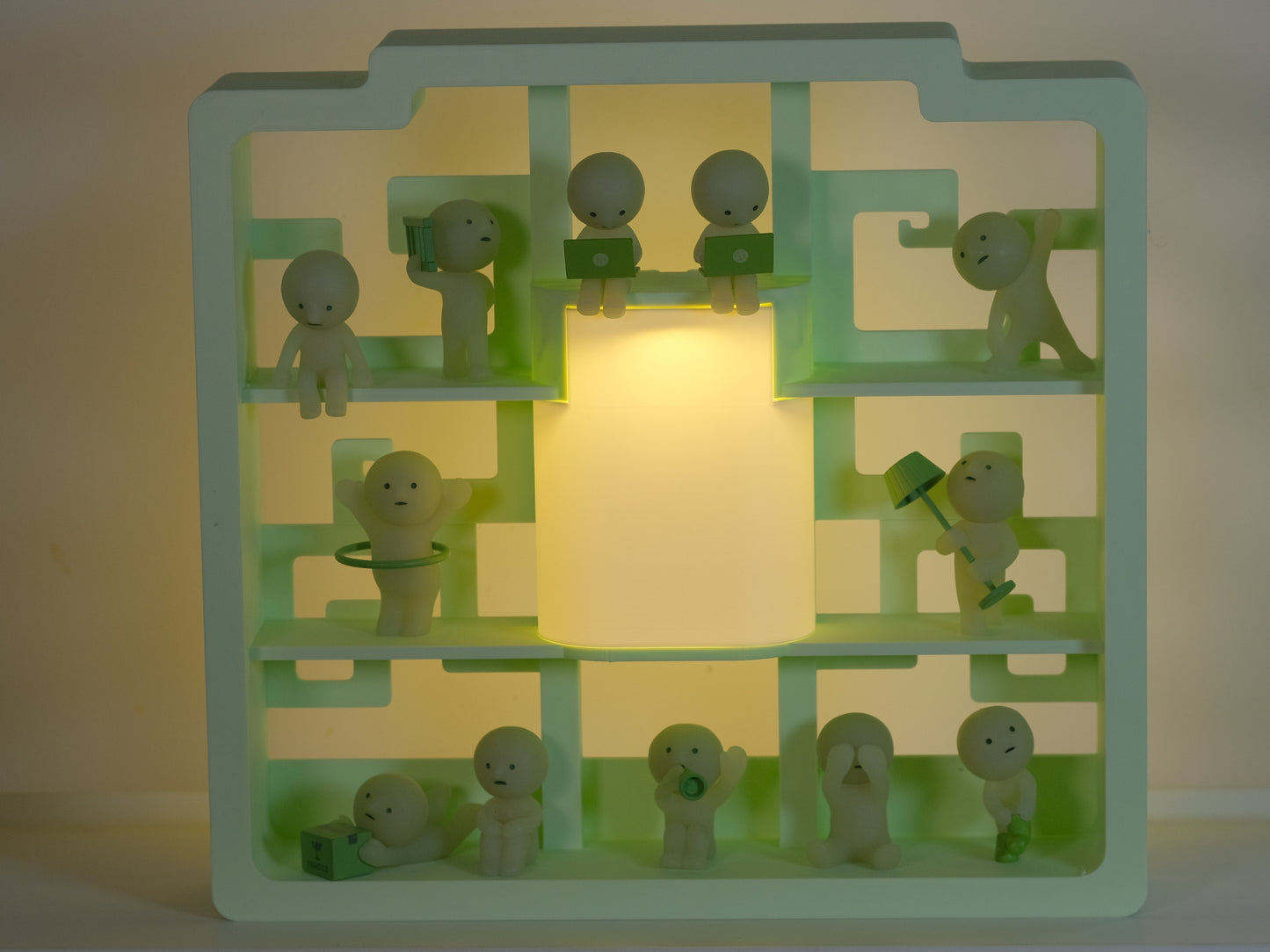 Chinese Smiski Lamp Display Shelf V1  - Green