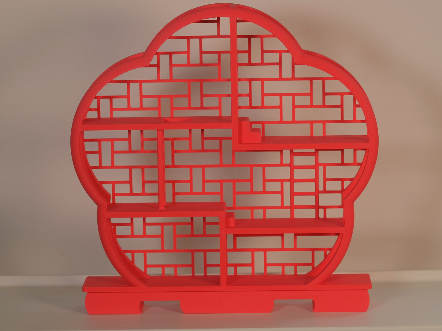 Asian Smiski Shelf Fits 13 Smiskis Display Case Red Chinese Edition