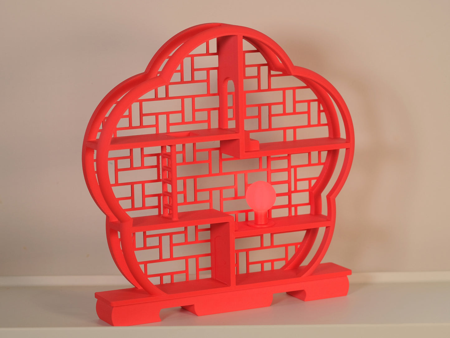 Asian Smiski Shelf Fits 13 Smiskis Display Case Red Chinese Edition