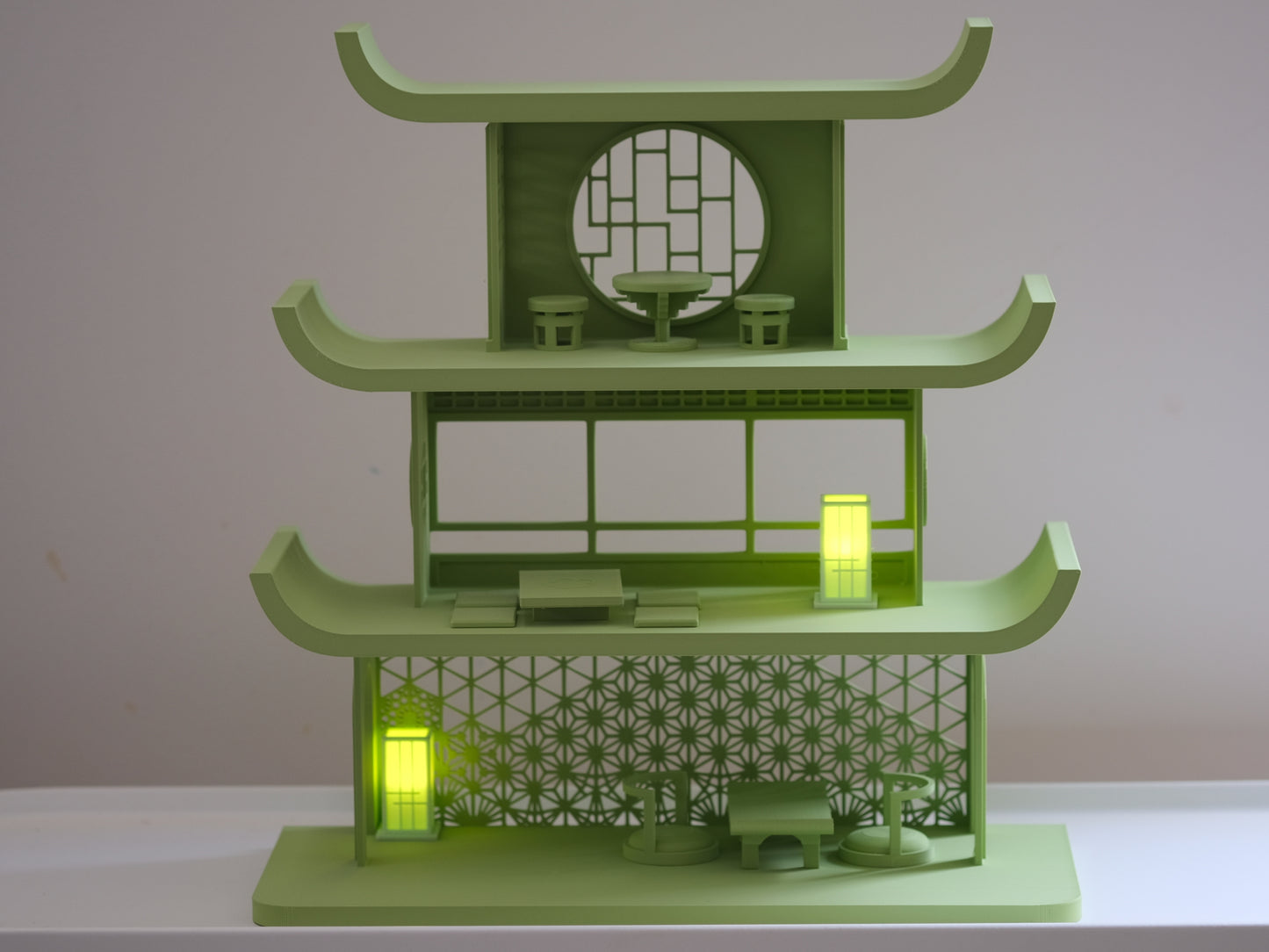 Japanese Smiski Temple Display Shelf - Matcha