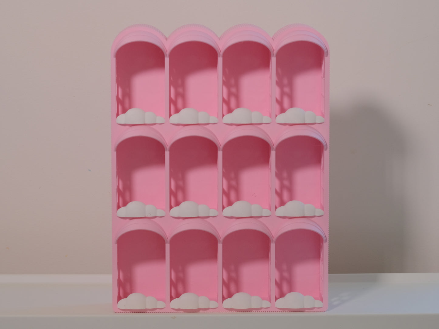 Large Sonny Angel Hotel Display Case - Pink with White Clouds