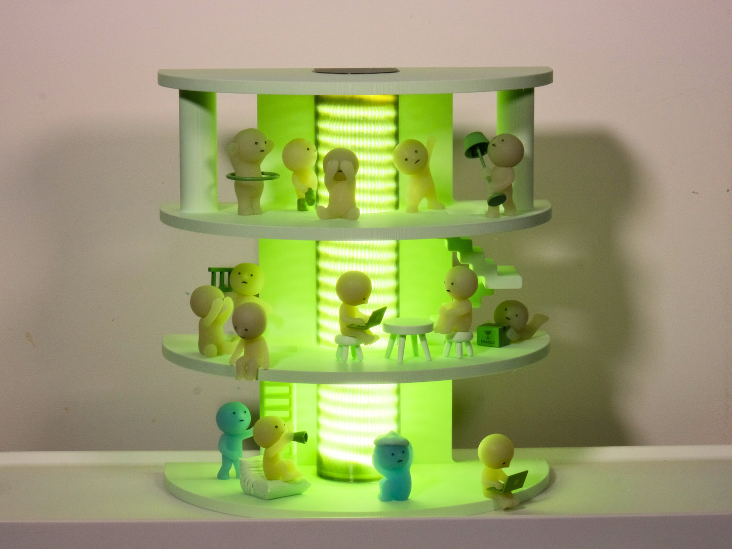 Huge Smiski Lamp Display Shelf Case - Hold 35+ Smiskis