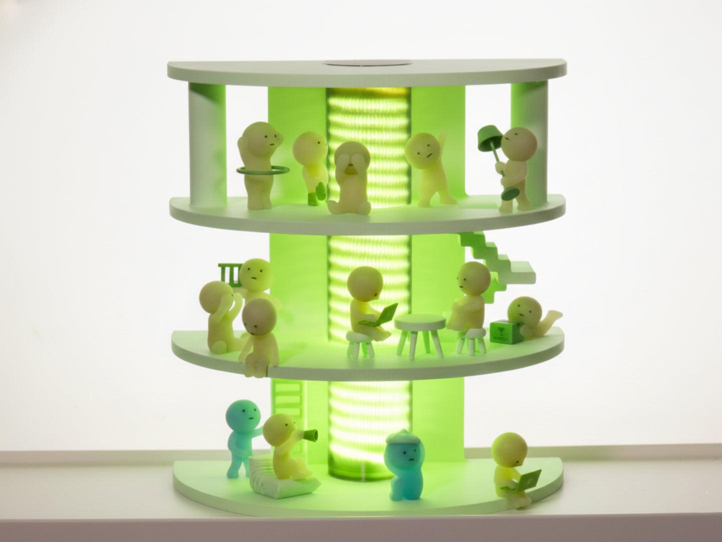 Huge Smiski Lamp Display Shelf Case - Hold 35+ Smiskis