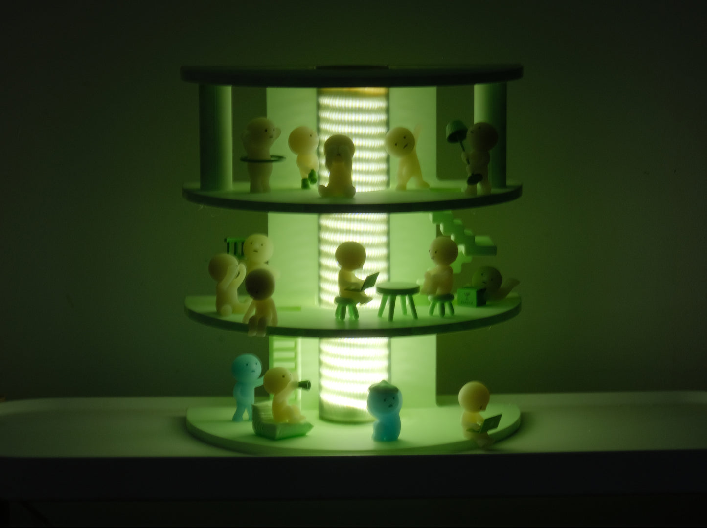 Huge Smiski Lamp Display Shelf Case - Hold 35+ Smiskis