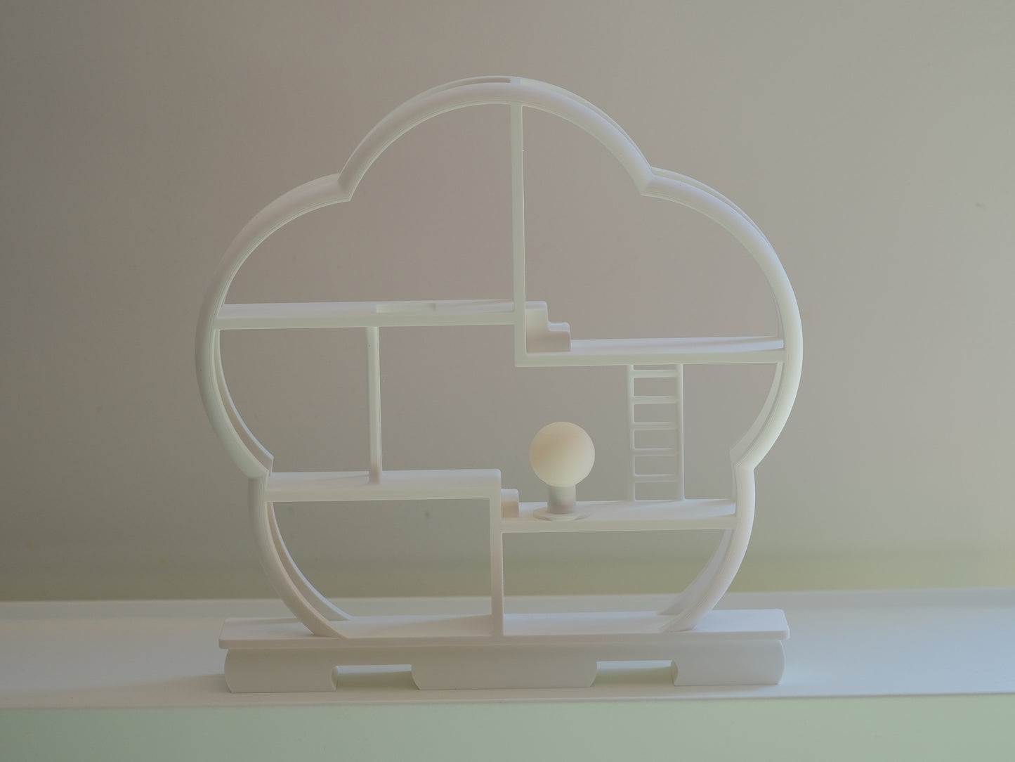 Asian Smiski Shelf Fits 13 Smiskis Display Case - White