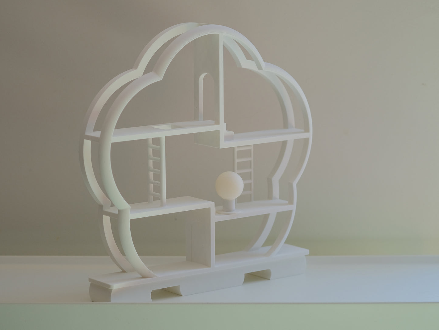 Asian Smiski Shelf Fits 13 Smiskis Display Case - White